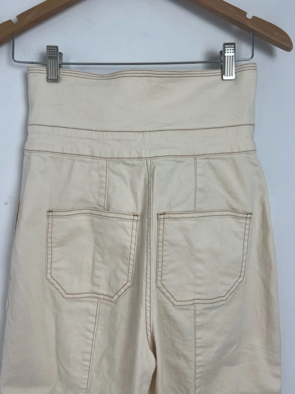 Ulla Johnson Size‎ 2 Storm Belted Jeans In Blanc High Rise Tapered Leg